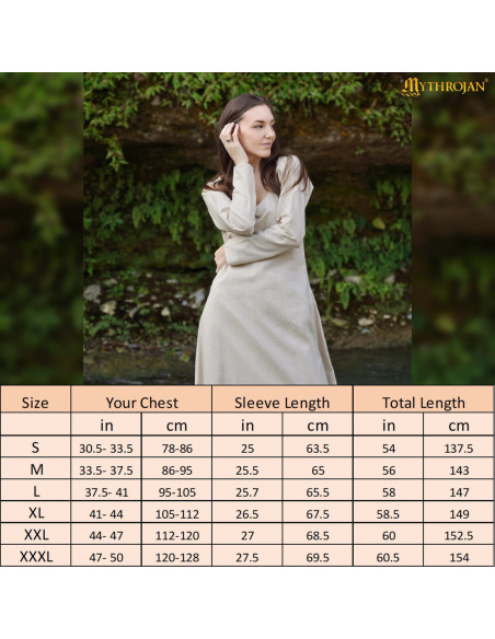 Middeleeuws jurk met ronde hals model...