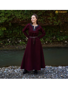 Vestido vikingo bordes decorativos modelo Ingrid, color...