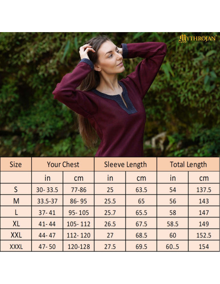 Vikingsjurk met decoratieve rand,...