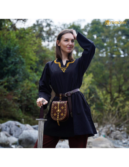 Túnica medieval de alogodón cuello...