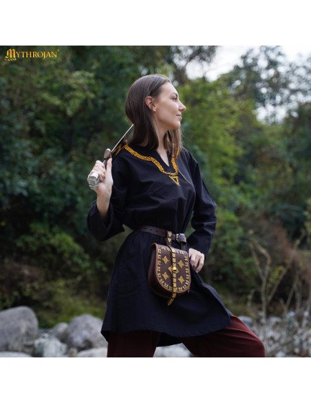 Túnica medieval de alogodón cuello...