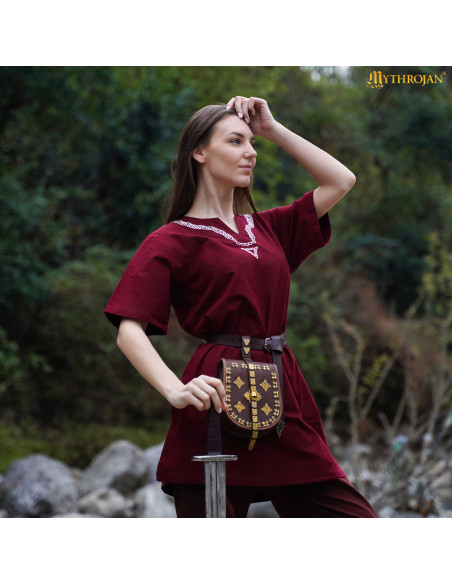 Túnica medieval de algodón cuello...