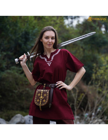 Túnica medieval de algodón cuello...