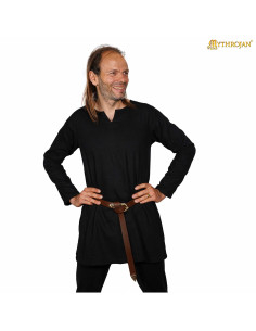 Túnica vikinga algodón modelo Raider, color negro