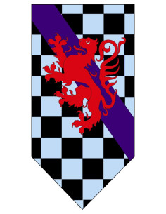 Mittelalterliche Flagge Schachbrett und Löwe