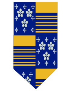 Bandera Medieval Cruces Flores y Barras Amarillas