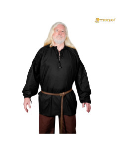 Vikingebluse af bomuld model Aventurero, sort farve