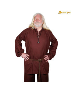 Viking overhemd van katoen, model Avonturier, bruin