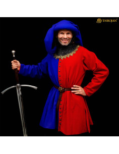 Abrigo medieval de lana siglos XIV-XV modelo Houppelande 2