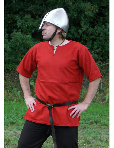 Túnica vikinga en lana, color rojo
