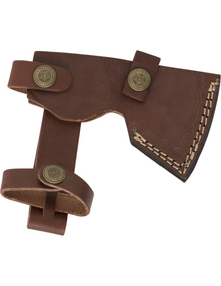 Håndøkse med læderhylster