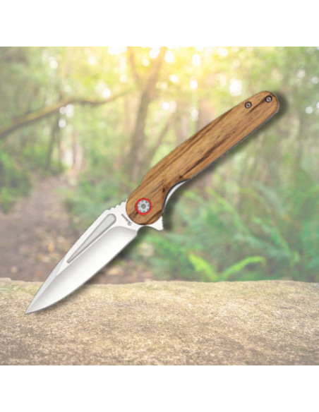 Albainox veldmes met zebra-hout (20,2...