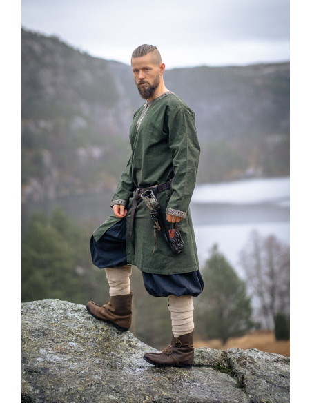 Lange Vikingenkleed Aegir-model, groen
