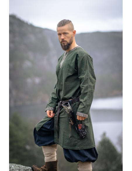 Lange Vikingenkleed Aegir-model, groen