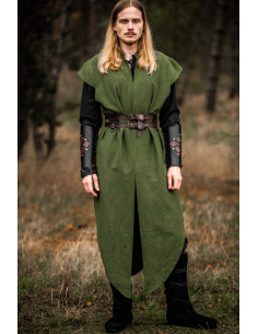 Túnica medieval sin mangas modelo Ranger Arun, color verde