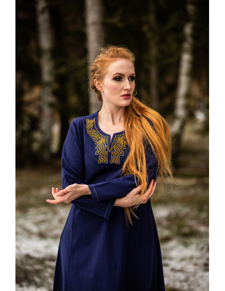 Lange Vikingjurk model Aslaug, blauw