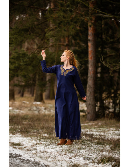 Lange Vikingjurk model Aslaug, blauw