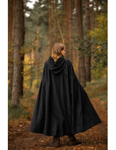 Capa medieval con capucha modelo Johannes, color negro 2