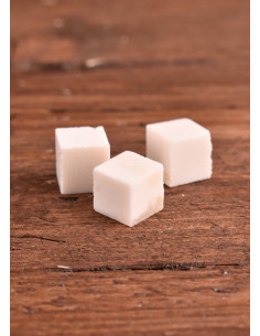 Dobbelstenen van bot, zonder stippen, set van 3 stuks