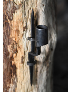 Candelabro medieval de pared 1 vela, forjado a mano