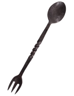 Mittelalterlicher Löffel und Gabel in einem Stück