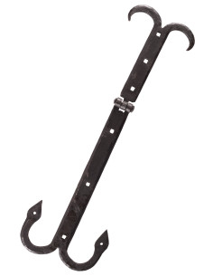 Bisagra de cofre medieval, acero forjado a mano