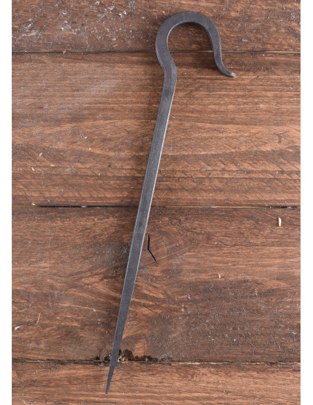 Tentpaal, handgesmeed staal (34 cm).