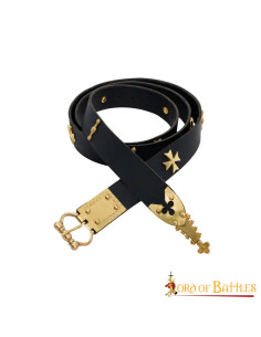 Middeleeuws leren riem met messing details