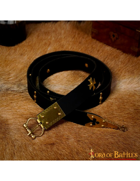 Cinturón medieval en cuero con...