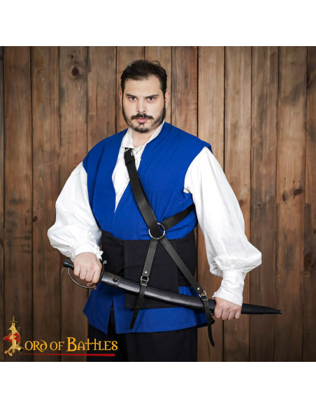 Tahalí medieval en cuero para colgar...