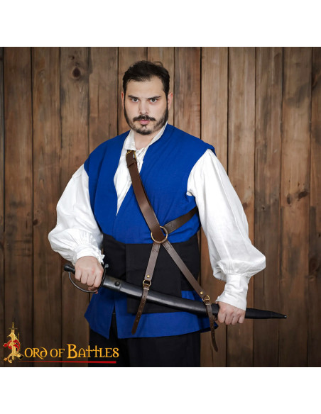 Tahalí medieval en cuero para colgar...