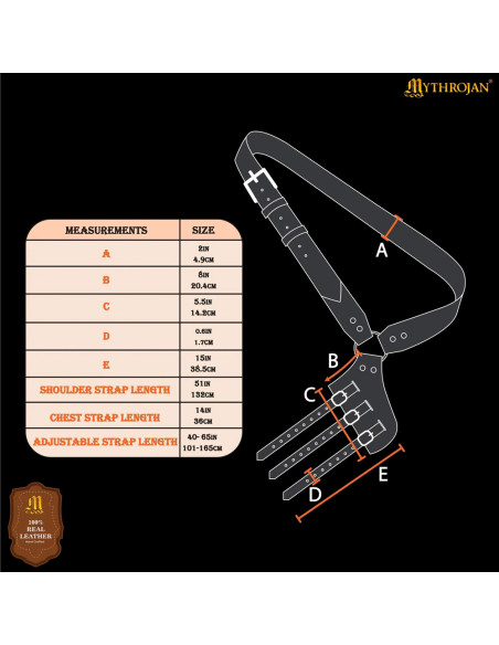 Middelalderhalskæde i brunt læder til...