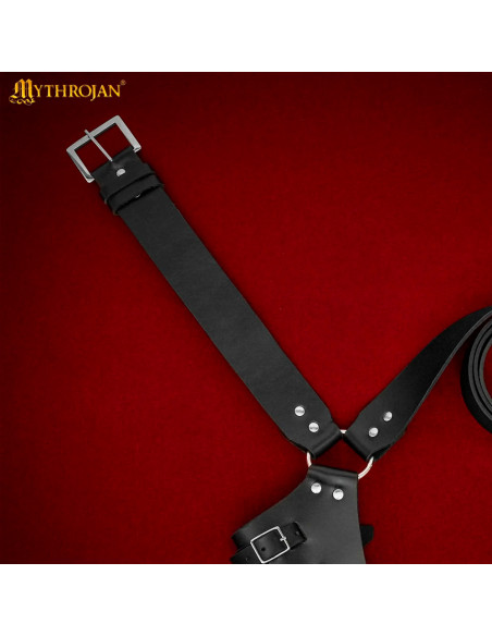 Middeleeuws zwart leren harnas om...