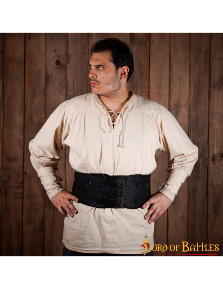 Bred krigerbælte lavet i hånden, sort