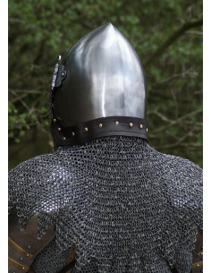 Bischofsmantel mit Lederverstärkung, flache Ringe