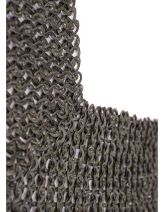Halsprotektor aus Kettenhemd, flache Ringe 9 mm. 2