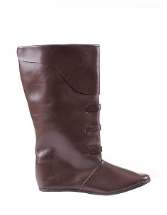 Botas hasta la rodilla con hebillas, color marrón oscuro. 2
