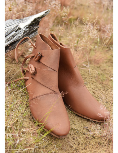 Zapatos vikingos medievales tempranos Jorvik, marrón