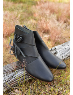 Vikingse middeleeuwse vroege Jorvik schoenen, zwart