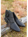 Zapatos vikingos medievales tempranos Jorvik, negro