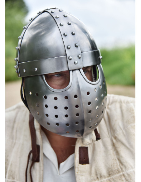 Crusader Spangenhelm hjelm med visir