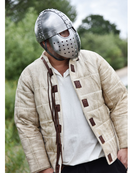 Crusader Spangenhelm hjelm med visir