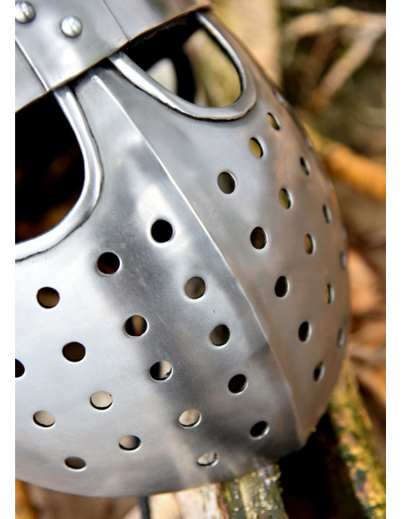 Crusader Spangenhelm helm met vizier