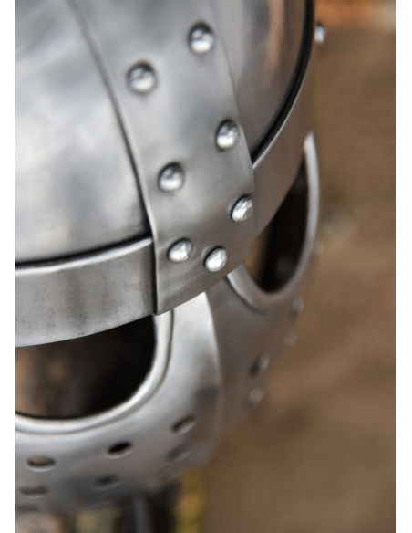 Crusader Spangenhelm hjelm med visir