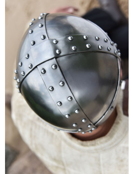 Crusader Spangenhelm helm met vizier