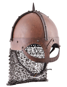 Gjermundbu Wikingerhelm mit Kettenhemd, kampfbereit