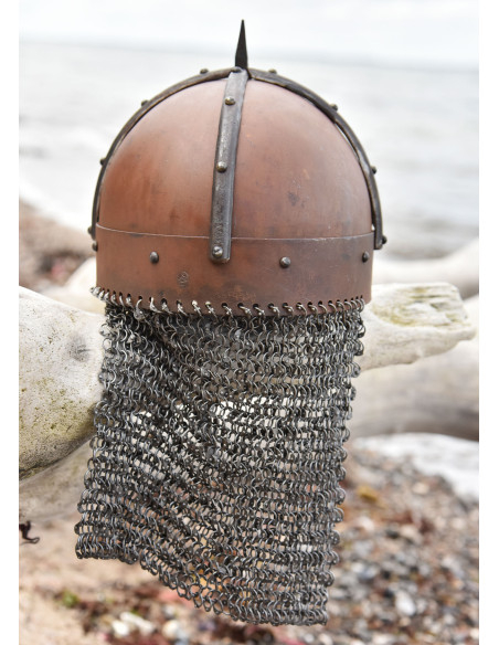 Casco Vikingo Gjermundbu con cota de... Casco Vikingo Gjermundbu con cota de...