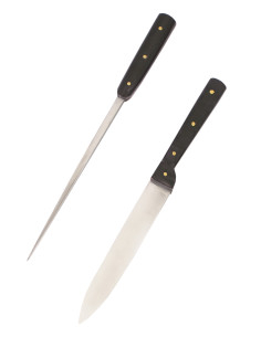 Cuchillo de mesa medieval con punzón, acero inoxidable