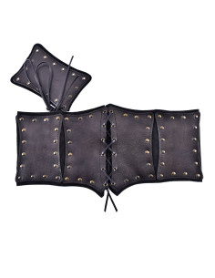 Læderbustier med indvendig lag af ruskind