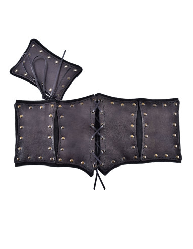 Læderbustier med indvendig lag af ruskind